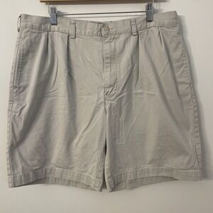 Polo Ralph Lauren Mens 38 Pleated Chino Shorts Khaki Beige Cotton Classic Fit 9"